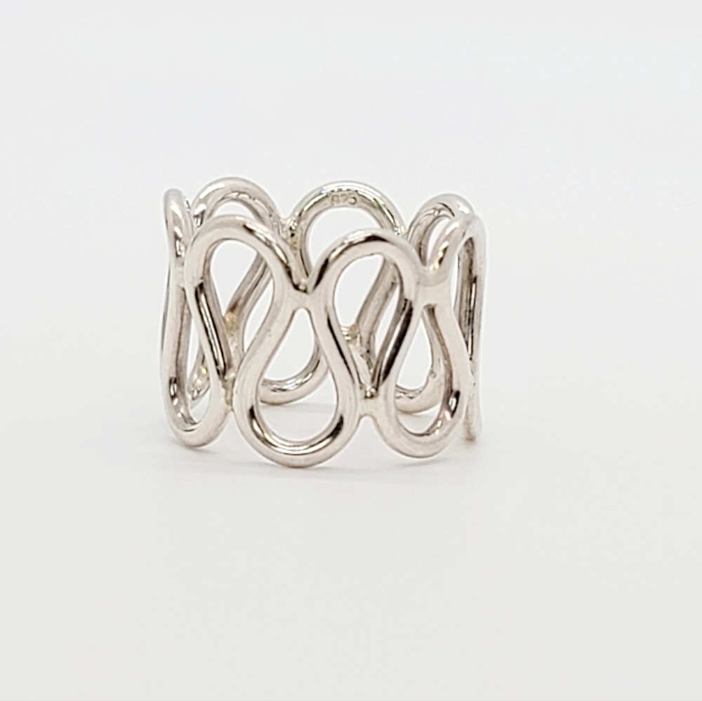 925 Sterling Silver White Gold Plated Ring 5.5
